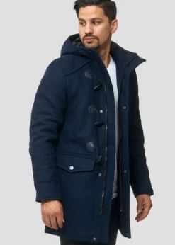 Indicode Jeans LIAM - Płaszcz Zimowy - Blue | Elegancki i Ciepły Płaszcz Męski -Indicode Jeans Sklep 023dbd61703a44d699cd697608133cfd
