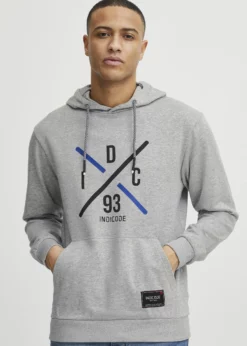 Bluza Z Kapturem Indicode Jeans LEON - Light Grey Mix | Bluzy Męskie
