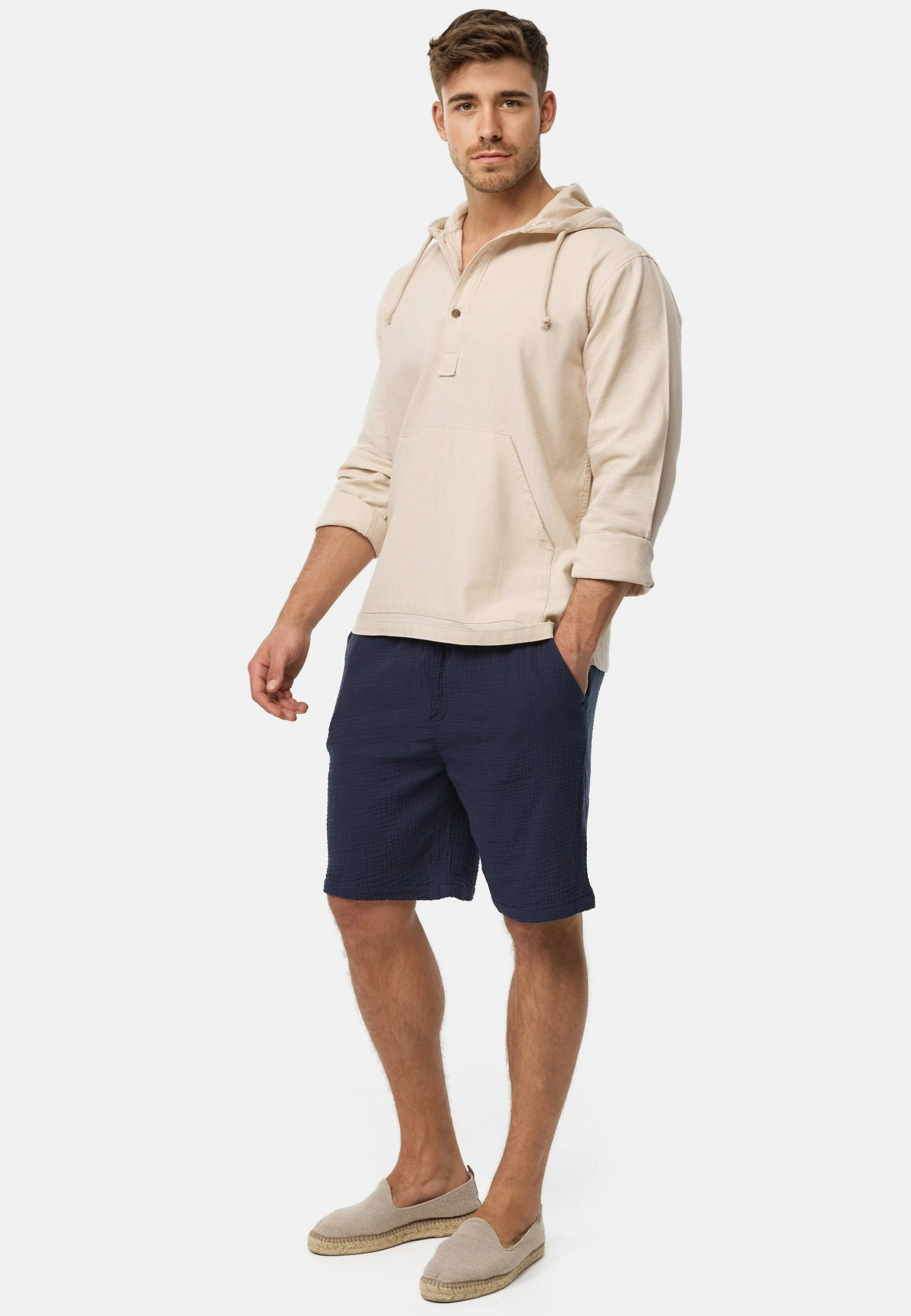 Indicode Jeans MICKIE - Bluza Z Kapturem - Fog | Bluzy Męskie 2 Indicode Jeans MICKIE - Bluza Z Kapturem - Fog | Bluzy Męskie - obrazek 2