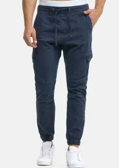 Indicode Jeans LEVI - Bojówki - Navy - Męskie Spodnie Jeansowe