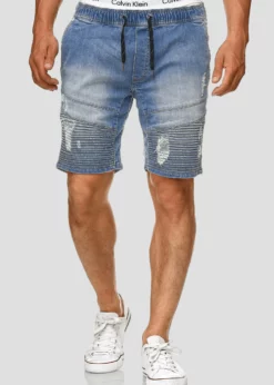 Indicode Jeans MIT ELASTISC - Szorty Jeansowe - Niebieskie | Wyjątkowe Wygodne Szorty Męskie