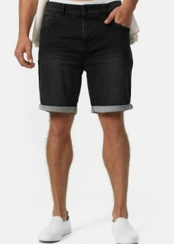 Indicode Jeans LONAR - Szorty Jeansowe - Black | Odzież/Promocje