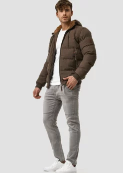 Indicode Jeans Kurtka Zimowa - Mottled Brown | Elegancka i Ciepła Kurtka Zimowa