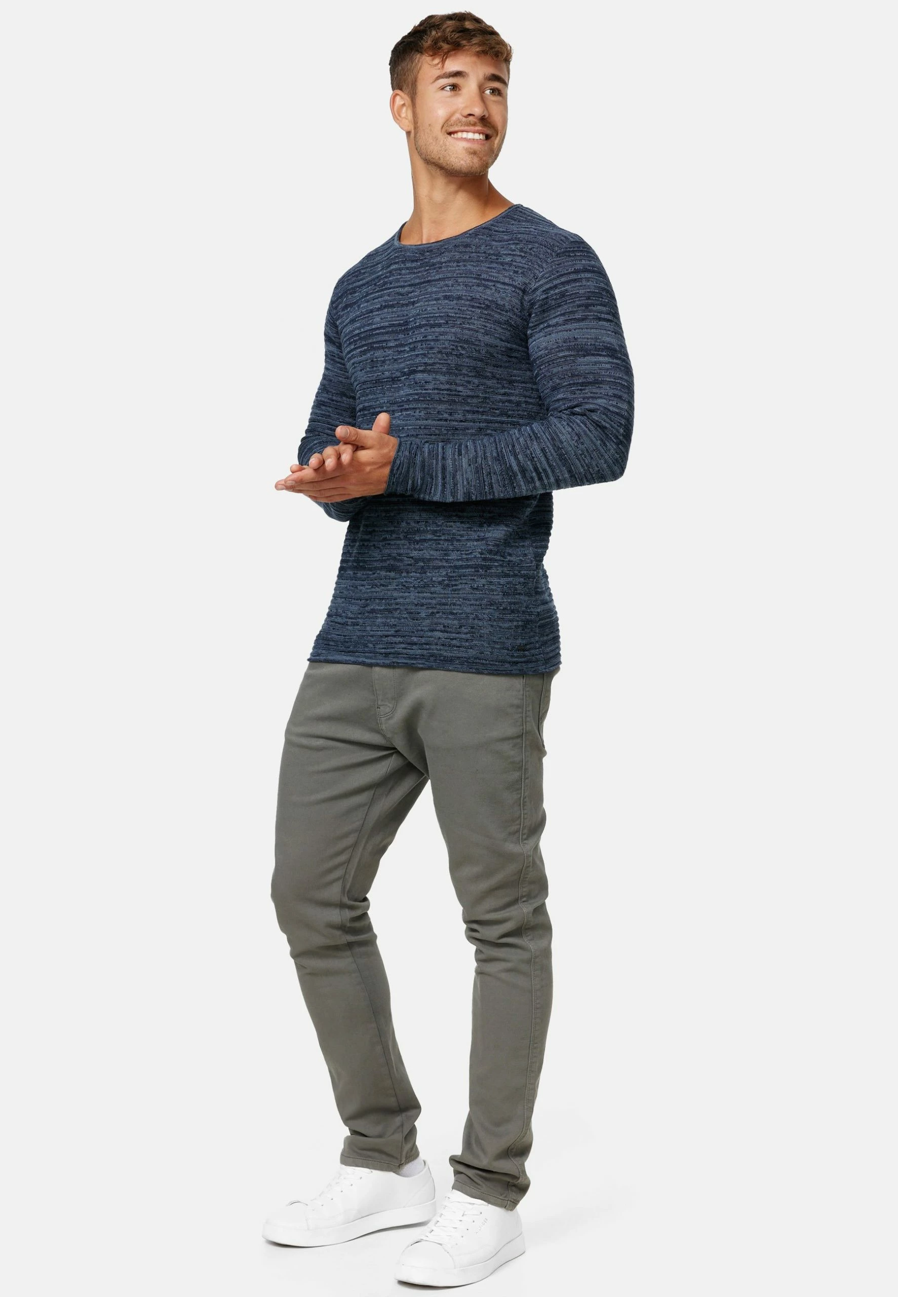 Indicode Jeans Sweter - China Blue | Elegancki i Wygodny Sweter Męski 2 Indicode Jeans Sweter - China Blue | Elegancki i Wygodny Sweter Męski - obrazek 2