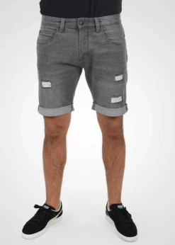Indicode Jeans IDHALLOW - Szorty Jeansowe - Light Grey | Męskie Szorty z Elastycznym Materiałem