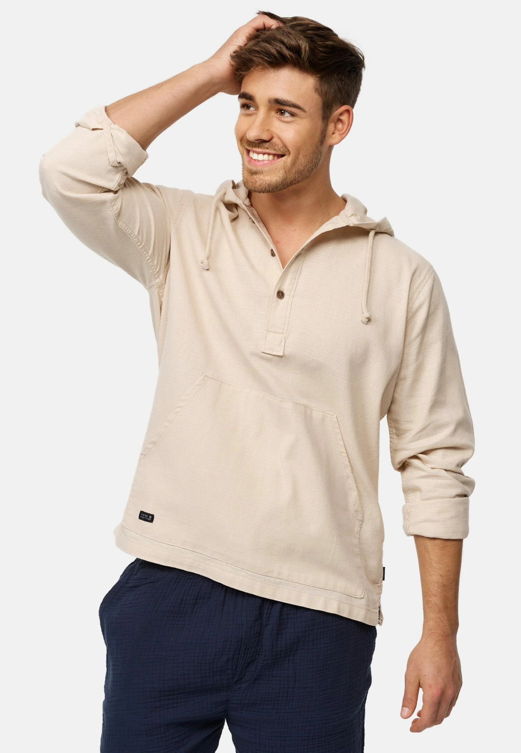 Indicode Jeans MICKIE - Bluza Z Kapturem - Fog | Bluzy Męskie 1 Indicode Jeans MICKIE - Bluza Z Kapturem - Fog | Bluzy Męskie