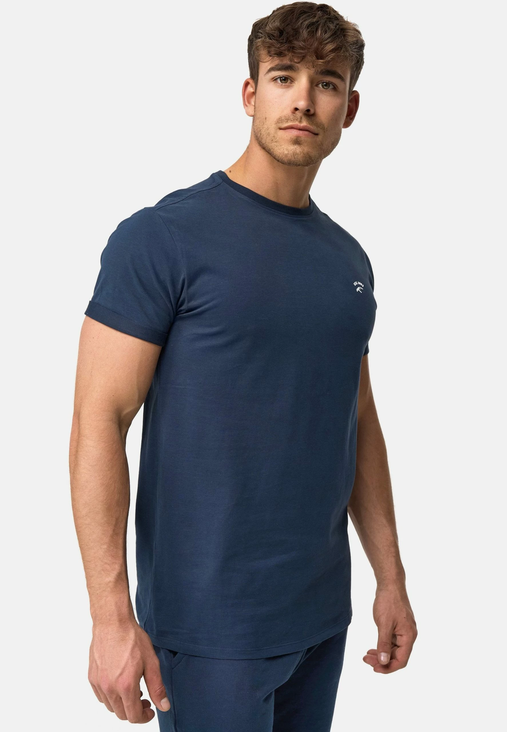 Indicode Jeans KLOGE - T-shirt Basic - Navy | Wygodna i stylowa koszulka męska 3 Indicode Jeans KLOGE - T-shirt Basic - Navy | Wygodna i stylowa koszulka męska - obrazek 3