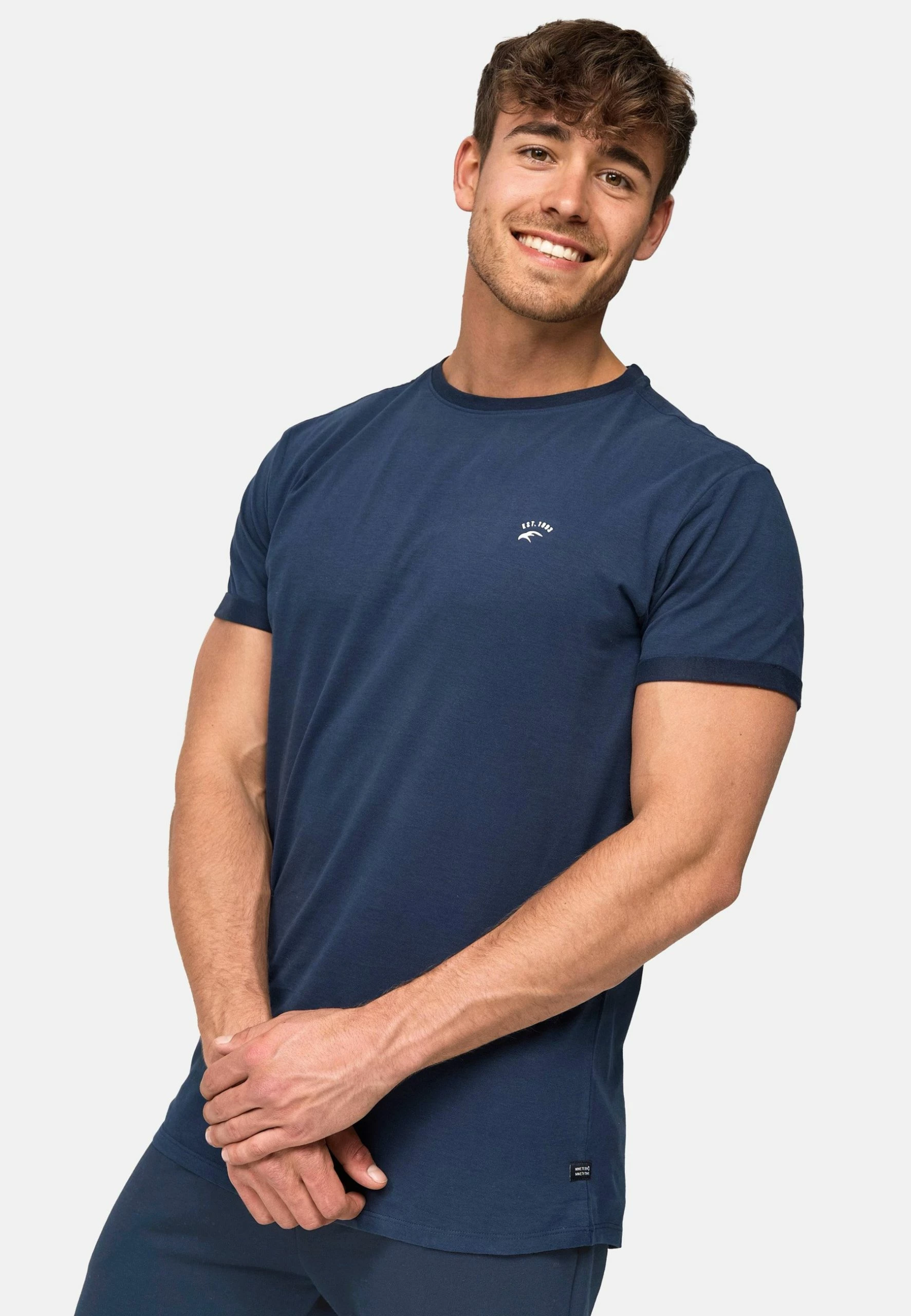 Indicode Jeans KLOGE - T-shirt Basic - Navy | Wygodna i stylowa koszulka męska 1 Indicode Jeans KLOGE - T-shirt Basic - Navy | Wygodna i stylowa koszulka męska