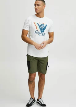 Indicode Jeans IDDANIEL - T-shirt Z Nadrukiem - Off White | Odzież Męska