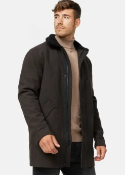 Indicode Jeans FALMO - Krótki Płaszcz - Mini Herringbone Brown | Elegancki Płaszcz Damski