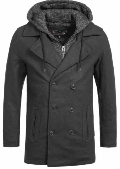 Indicode Jeans Krótki Płaszcz - Anthracite | Męskie i Damskie Płaszcze | Odzież -Indicode Jeans Sklep 3a2b30344ab94f3f9518101a178453af