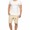 Indicode Jeans CARVER - Szorty Jeansowe Beige - Modne i Wygodne