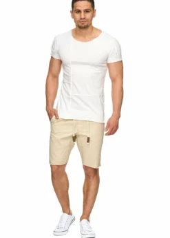 Indicode Jeans CARVER - Szorty Jeansowe Beige - Modne i Wygodne