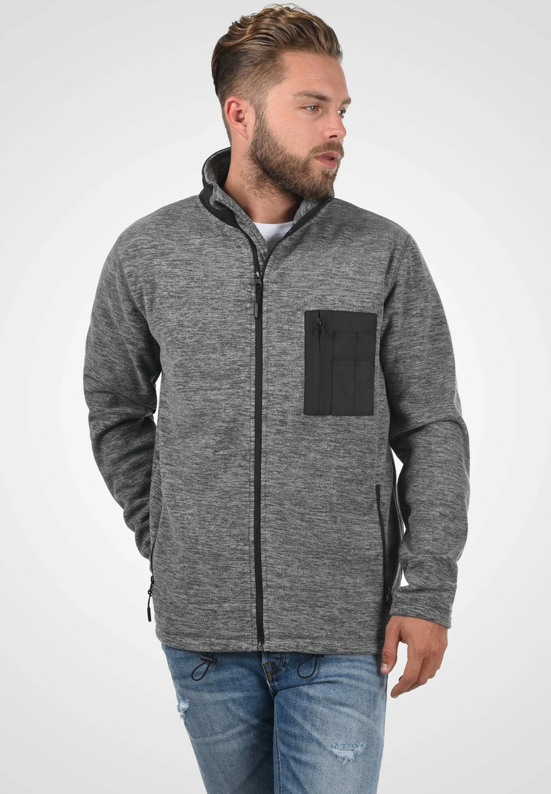 Kurtka Z Polaru Indicode Jeans IDWILTON - Czarna | Odzież Męska 1 Kurtka Z Polaru Indicode Jeans IDWILTON - Czarna | Odzież Męska