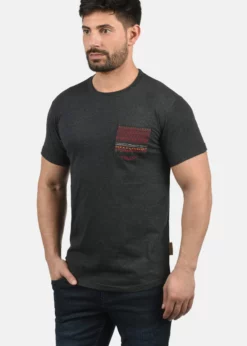 Indicode Jeans IDPAXTON - T-shirt Z Nadrukiem - Charcoal | Odzież Męska