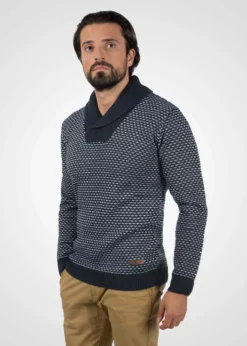 Indicode Jeans IDCOPENT - Sweter Męski w Kolorze Navy | Elegancki i Wygodny