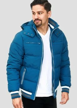 Indicode Jeans MARLON - Kurtka Zimowa - Sea Blue | Elegancka Kurtka Męska -Indicode Jeans Sklep 5a21519a8d1c4ef1b513dbc8cada9e52