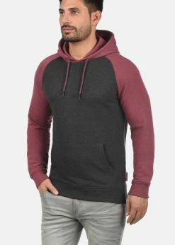 Indicode Jeans ELLIOT - Bluza Z Kapturem - Charcoal/Wine | Bluzy Męskie