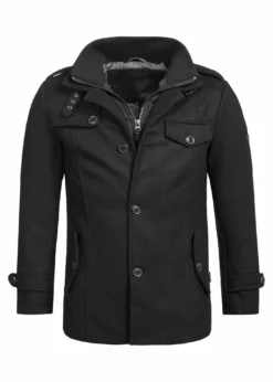 Indicode Jeans BRANDAN - Krótki Płaszcz - Czarny | Modna Męska Odzież -Indicode Jeans Sklep 6f0c6821738049b8803777f701ef8683