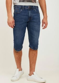 Indicode Jeans IDQUINCE - Szorty Jeansowe Medium Indigo | Promocja | Odzież