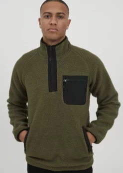 Indicode Jeans IDTROUT - Kurtka Z Polaru - Army | Kurtki Męskie i Damskie