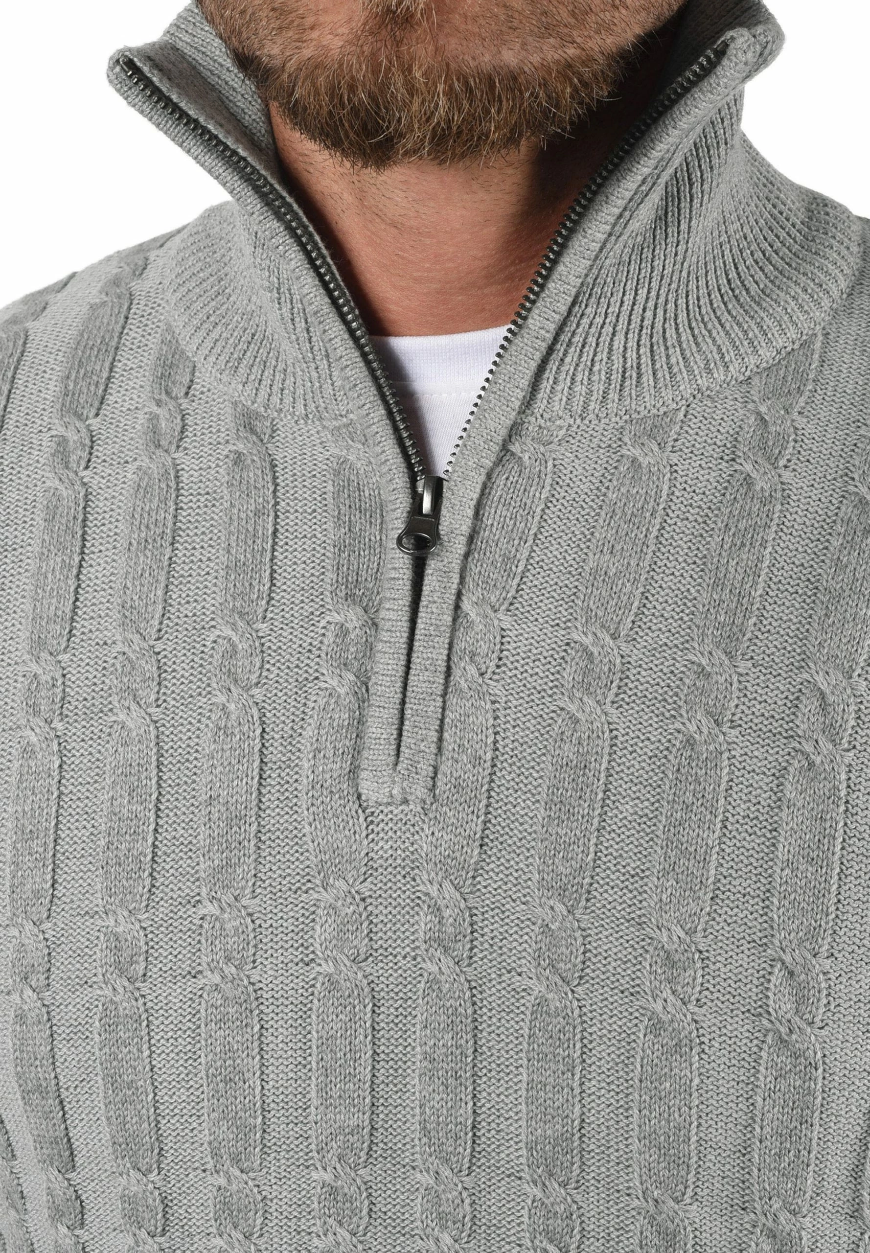 Indicode Jeans IDPAULO - Sweter - Grey Mix | Odzież/Swetry i kardigany 4 Indicode Jeans IDPAULO - Sweter - Grey Mix | Odzież/Swetry i kardigany - obrazek 4