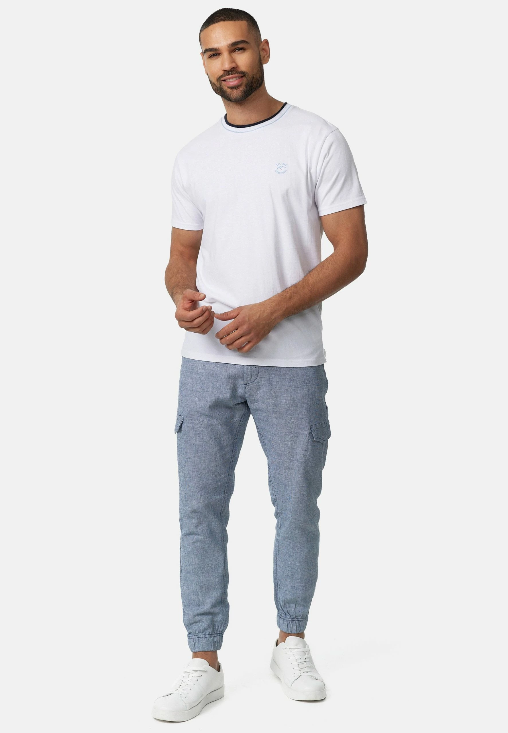 Indicode Jeans BOOTH - Bojówki - Spodnie Męskie Navy 2 Indicode Jeans BOOTH - Bojówki - Spodnie Męskie Navy - obrazek 2