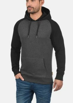 Indicode Jeans ELLIOT - Bluza Z Kapturem - Charcoal/black - Męska Bluza Z Kapturem