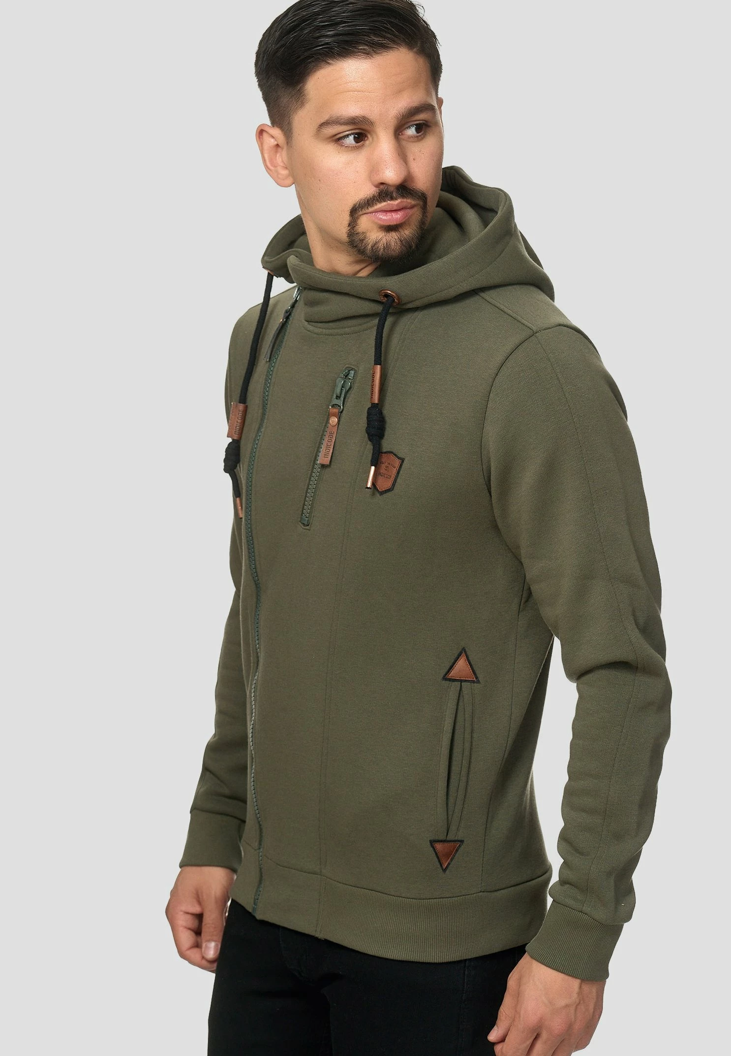 Indicode Jeans ELM - Bluza Rozpinana - Army | Bluzy Męskie 4 Indicode Jeans ELM - Bluza Rozpinana - Army | Bluzy Męskie - obrazek 4