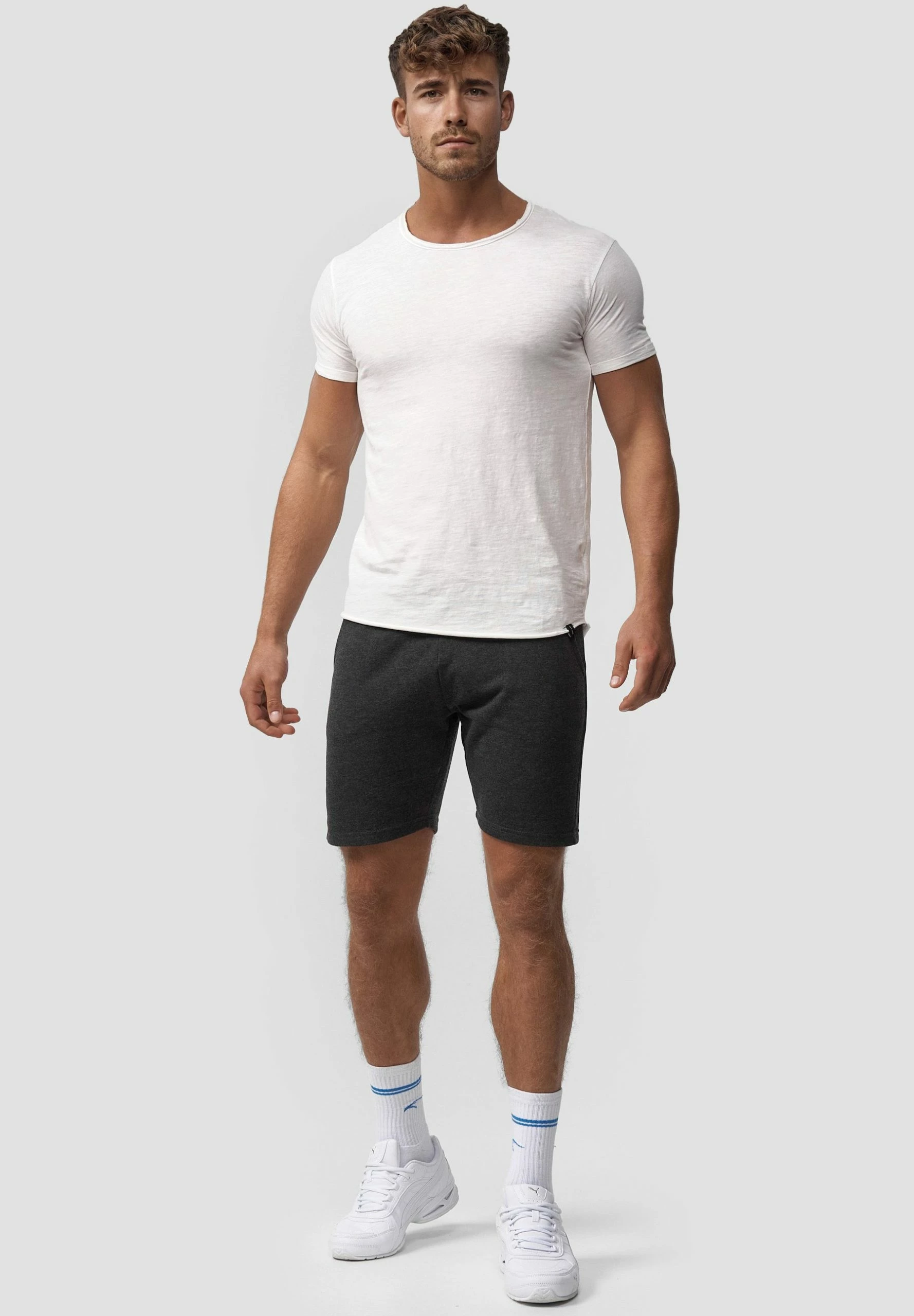 Indicode Jeans Yates - Szorty Męskie - Mix Węgiel | Wygoda i Styl 2 Indicode Jeans Yates - Szorty Męskie - Mix Węgiel | Wygoda i Styl - obrazek 2