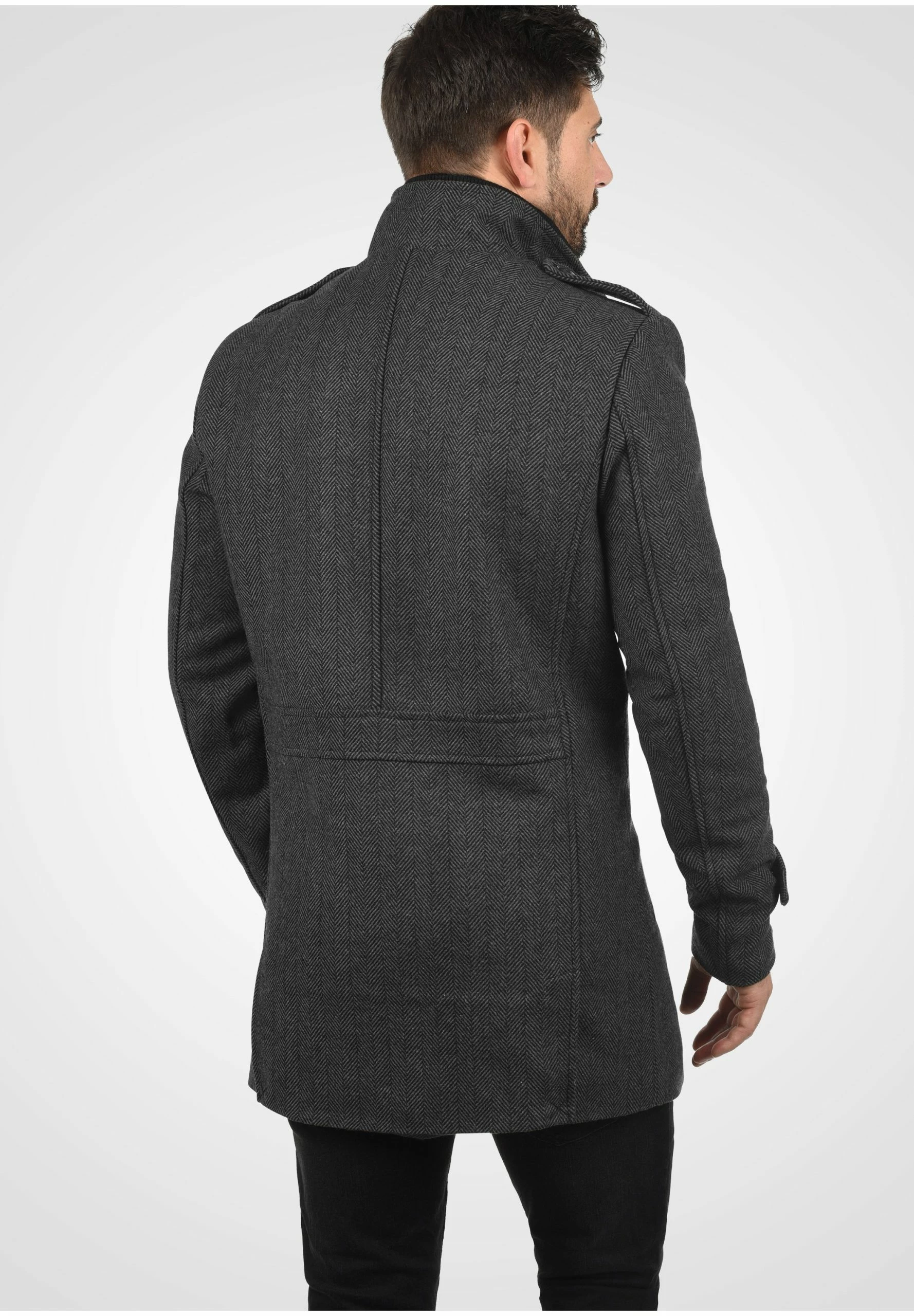 Indicode Jeans IDBRANDAN - Krótki Płaszcz - Dark Coal | Męska Odzież Wierzchnia 2 Indicode Jeans IDBRANDAN - Krótki Płaszcz - Dark Coal | Męska Odzież Wierzchnia - obrazek 2