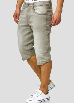 Indicode Jeans Szorty Jeansowe - Light Grey | Promocje Odzieżowe