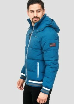 Indicode Jeans MARLON - Kurtka Zimowa - Sea Blue | Elegancka Kurtka Męska -Indicode Jeans Sklep 8fcf4d4d313f46dbaf35a540a84ec501