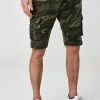 Indicode Jeans BLIXT - Szorty - Mottled Dark Green | Odzież/Szorty