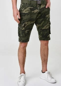 Indicode Jeans BLIXT - Szorty - Mottled Dark Green | Odzież/Szorty