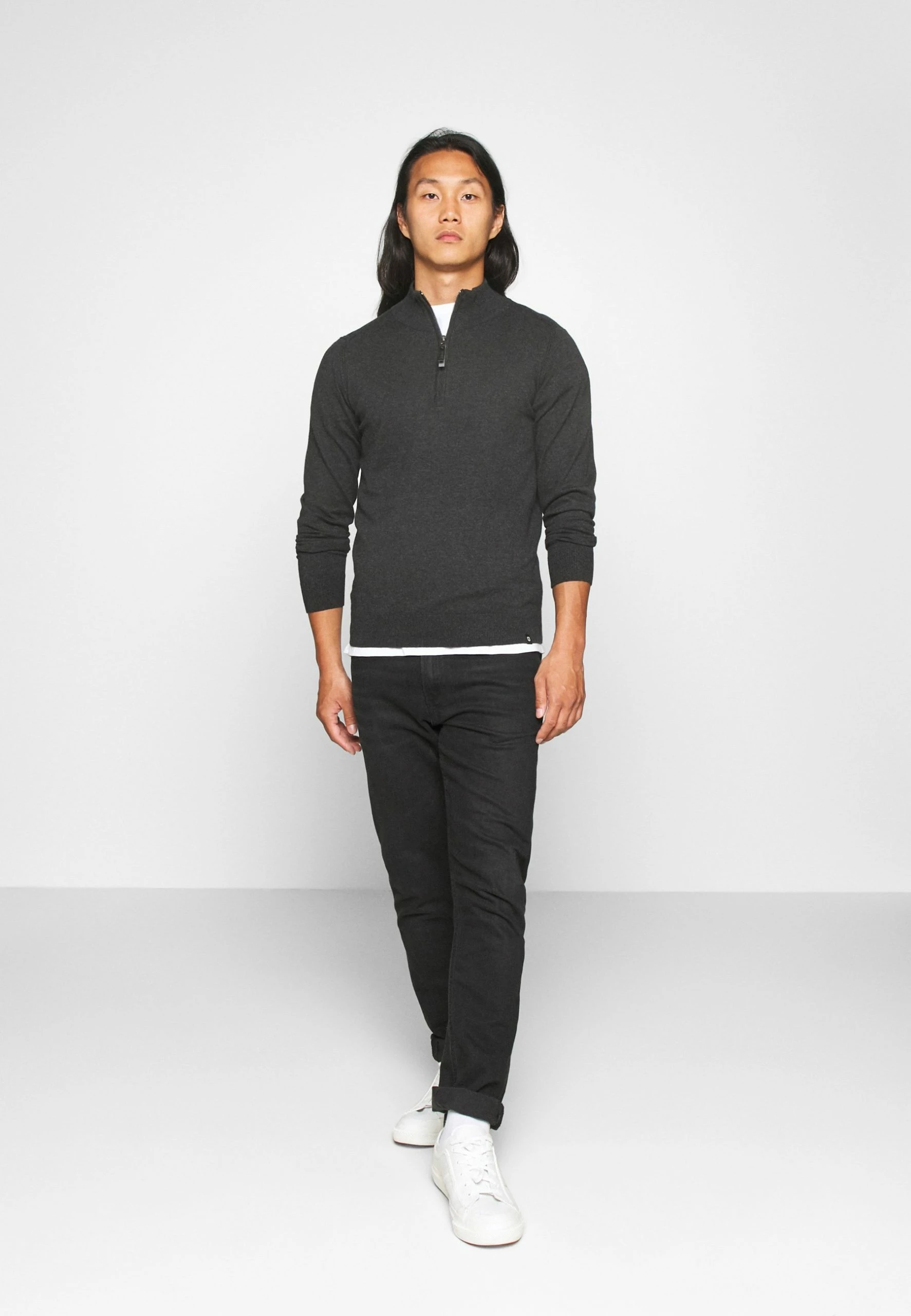 Indicode Jeans ANCONA - Sweter - Charcoal Mix | Elegancki i Wygodny 2 Indicode Jeans ANCONA - Sweter - Charcoal Mix | Elegancki i Wygodny - obrazek 2