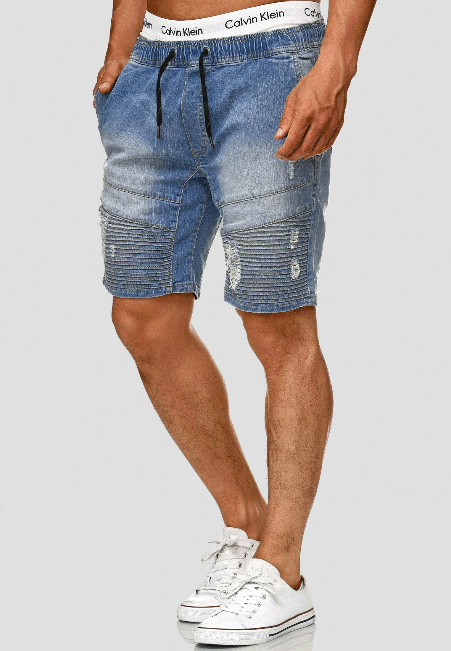 Indicode Jeans MIT ELASTISC - Szorty Jeansowe - Niebieskie | Wyjątkowe Wygodne Szorty Męskie 3 Indicode Jeans MIT ELASTISC - Szorty Jeansowe - Niebieskie | Wyjątkowe Wygodne Szorty Męskie - obrazek 3