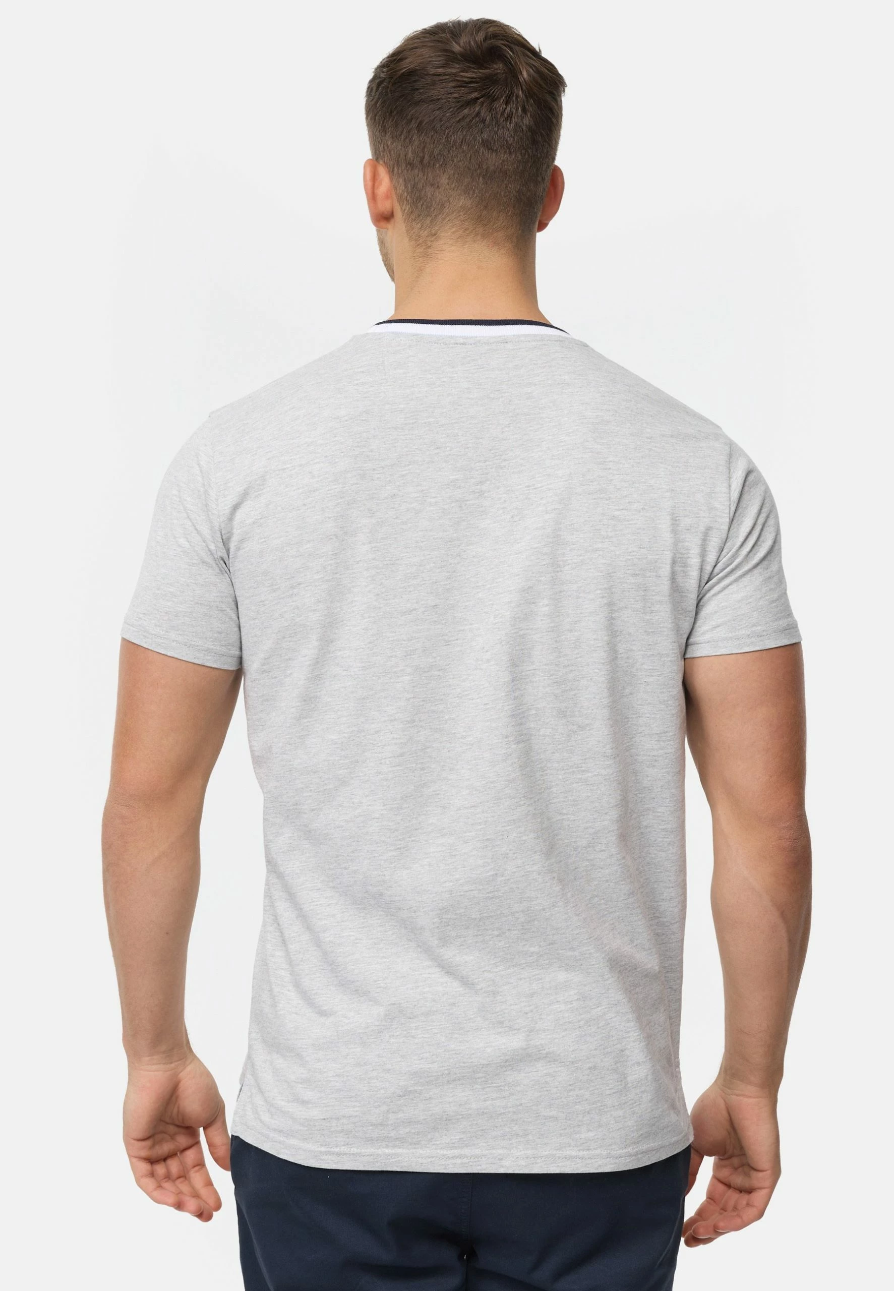 Indicode Jeans T-shirt Basic - Lt Grey Mix | Męska Bawełniana Koszulka 3 Indicode Jeans T-shirt Basic - Lt Grey Mix | Męska Bawełniana Koszulka - obrazek 3