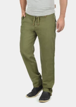 Indicode Jeans IDIVES - Spodnie Materiałowe w Kolorze Dark Olive | Modne i Wygodne Spodnie Męskie