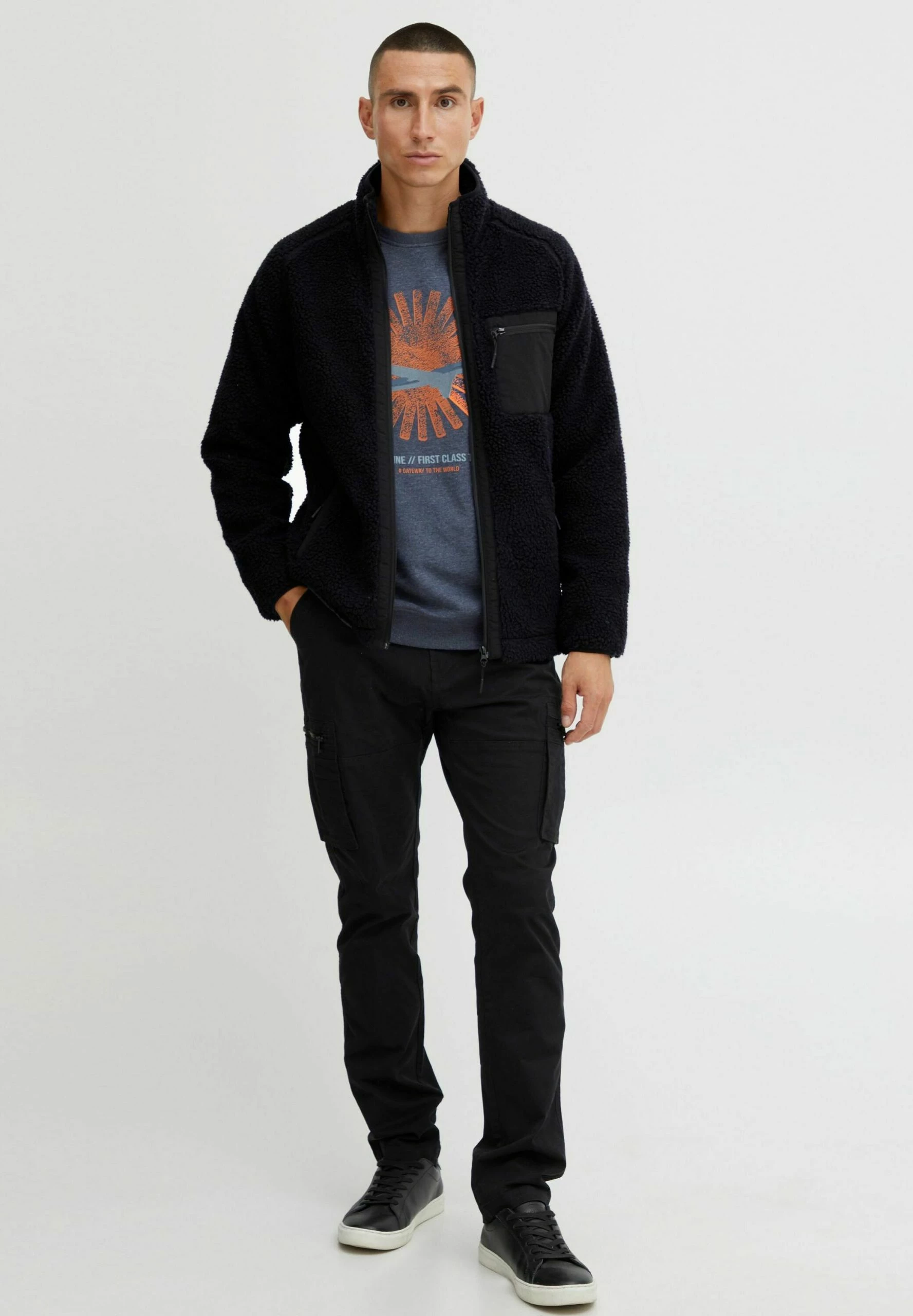 Indicode Jeans IDTRODIE - Kurtka Z Polaru - Czarna | Kurtki Męskie | Modowa Odzież Wierzchnia 2 Indicode Jeans IDTRODIE - Kurtka Z Polaru - Czarna | Kurtki Męskie | Modowa Odzież Wierzchnia - obrazek 2