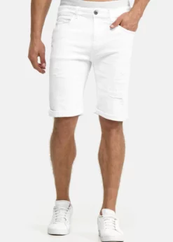 Indicode Jeans CUBA CADEN - Szorty Jeansowe Off-white - Wygodne i Stylowe