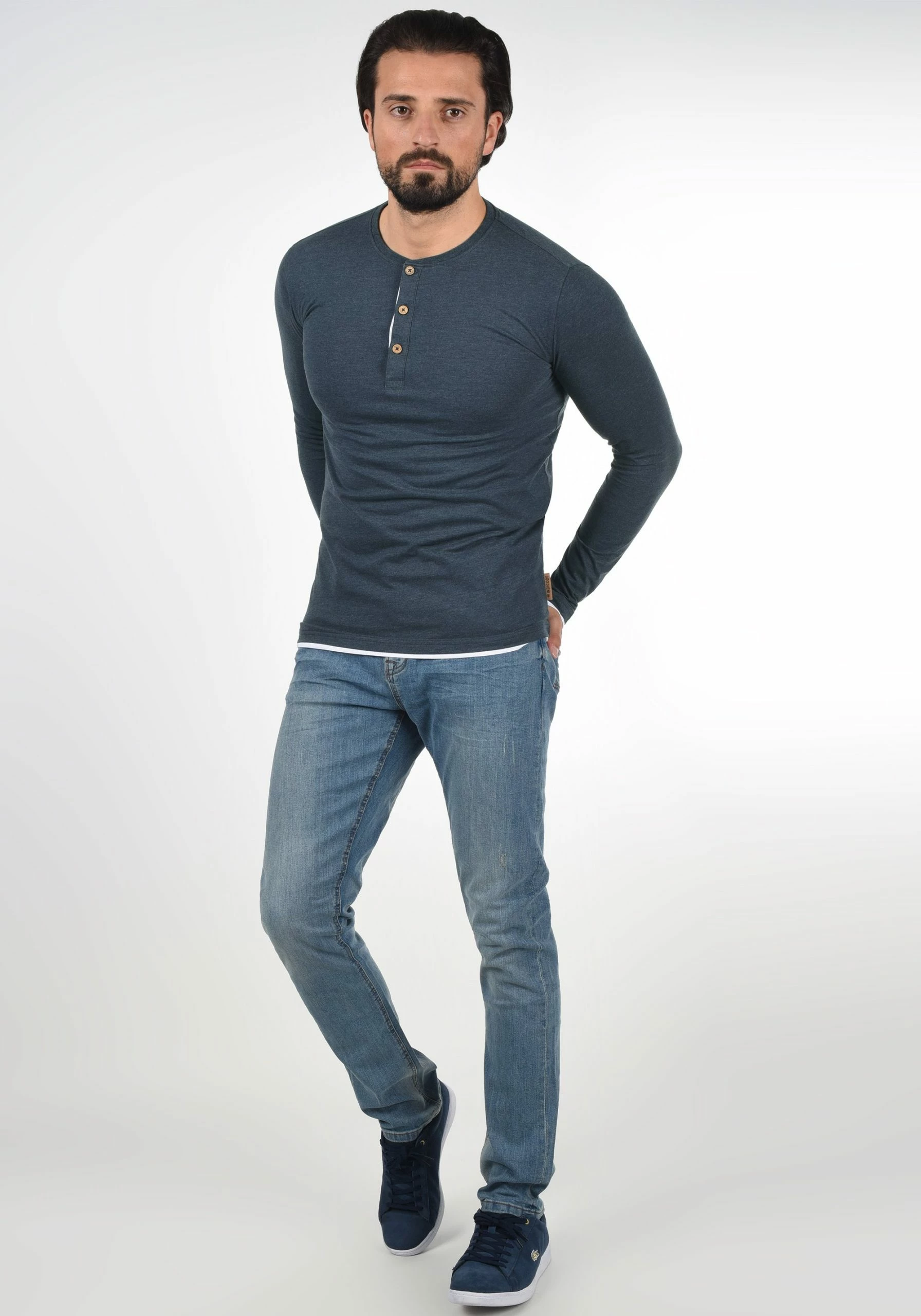Indicode Jeans IDGIFFORD - Bluzka Z Długim Rękawem - Navy Mix | Męska Koszulka Polo 2 Indicode Jeans IDGIFFORD - Bluzka Z Długim Rękawem - Navy Mix | Męska Koszulka Polo - obrazek 2