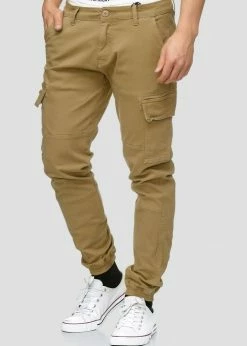 Indicode Jeans AUGUST - Bojówki Camel | Eleganckie Spodnie Męskie