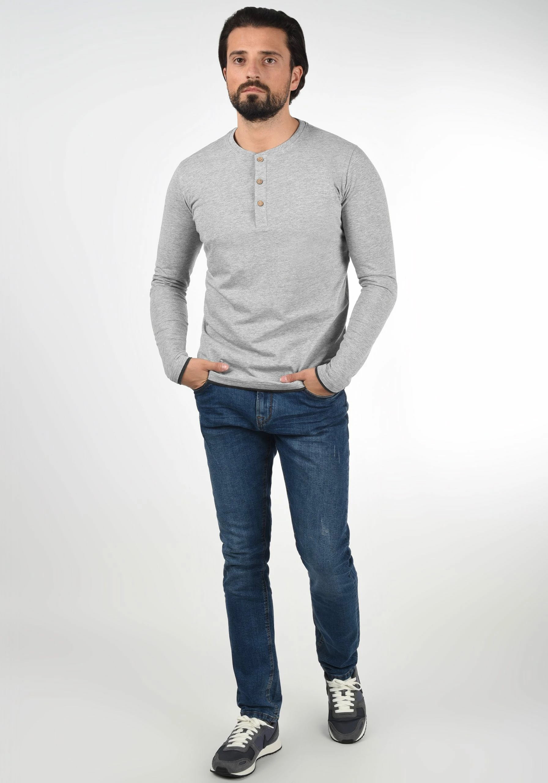 Indicode Jeans IDGIFFORD - Bluzka Z Długim Rękawem - Light Grey | Odzież Męska 2 Indicode Jeans IDGIFFORD - Bluzka Z Długim Rękawem - Light Grey | Odzież Męska - obrazek 2