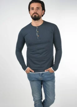 Indicode Jeans IDGIFFORD - Bluzka Z Długim Rękawem - Navy Mix | Męska Koszulka Polo