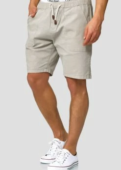 Indicode Jeans Szorty - Mottled Light Grey | Modne Szorty Męskie | Wysoka Jakość