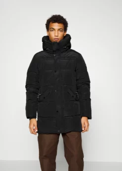 Indicode Jeans SULMON - Płaszcz Zimowy - Czarny | Elegancki i Ciepły Płaszcz Męski