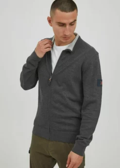 Indicode Jeans ARCELIO - Kardigan - Charcoal Mix - Elegancki i Wygodny Sweter Męski