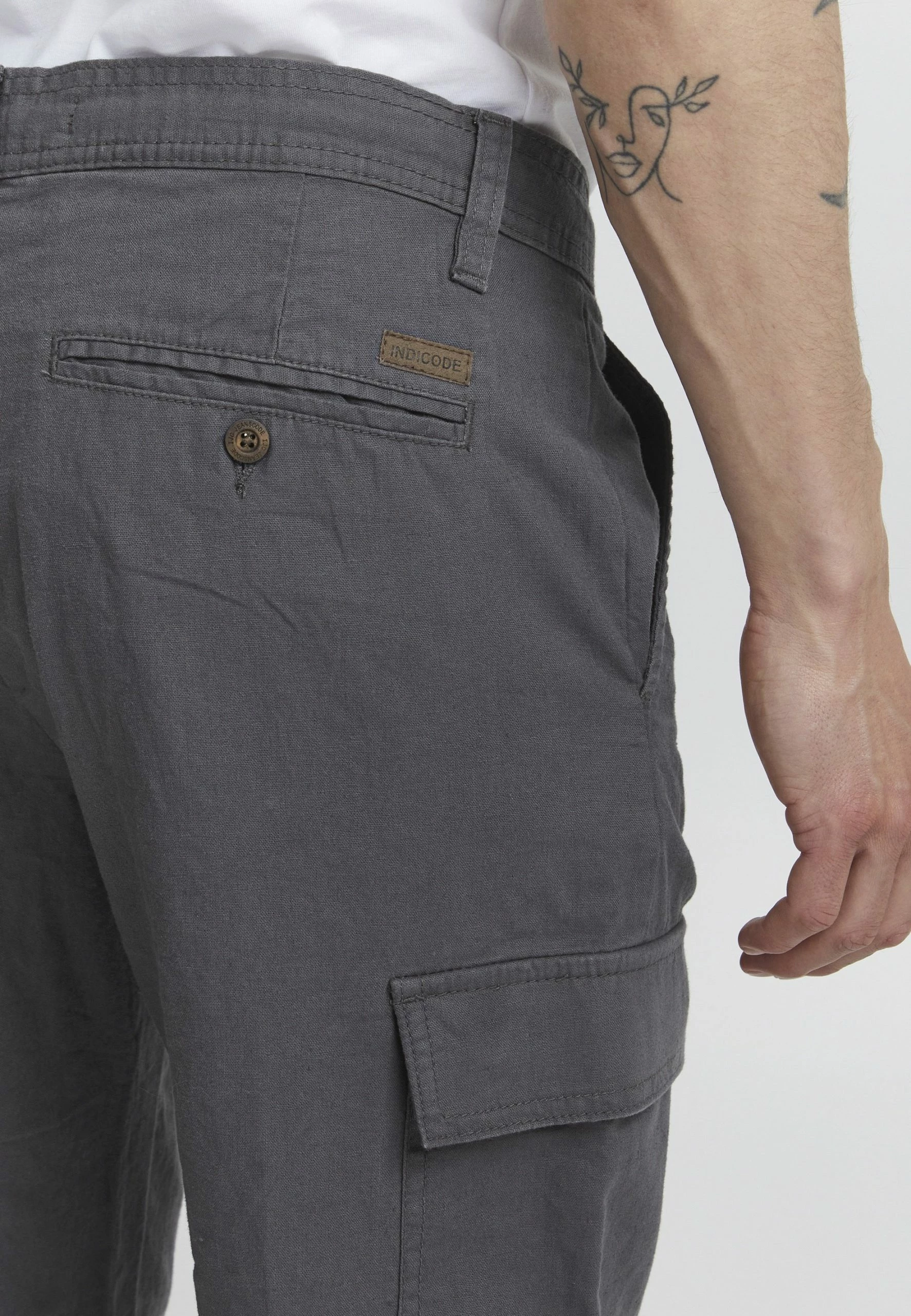 Indicode Jeans IDMOSAT - Bojówki - Iron | Męskie Spodnie Denim 5 Indicode Jeans IDMOSAT - Bojówki - Iron | Męskie Spodnie Denim - obrazek 5