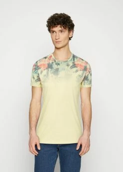 Indicode Jeans PALENCIA - T-shirt Z Nadrukiem - Pale Banana | Odzież Promocyjna